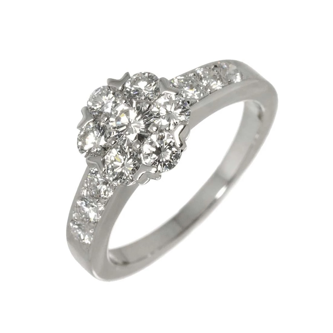 VAN CLEEF ARPELS FLEURETTE DIAMOND RING 18K WG 750: Van Cleef Arpels Fleurette Diamond Ring 18K WG 750 Brand: Van Cleef Arpels Type/Style: Ring Material: 750White Gold, Main Stone/Creation Natural Color: White Gold Size: 4 (US) Accessories: None