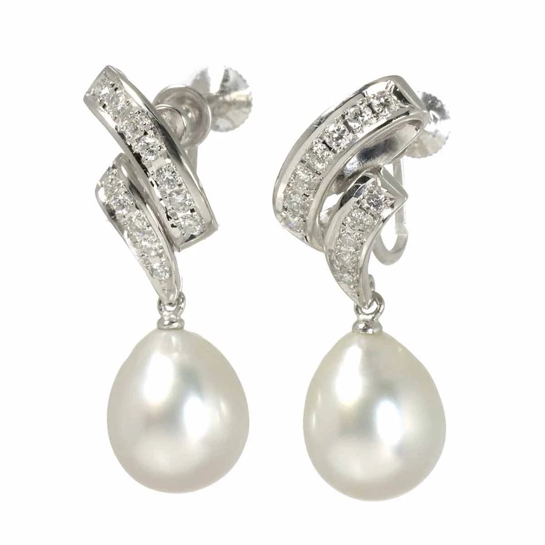 TASAKI FRESHWATER PEARL DIAMOND EARRINGS PT (1 of 3)