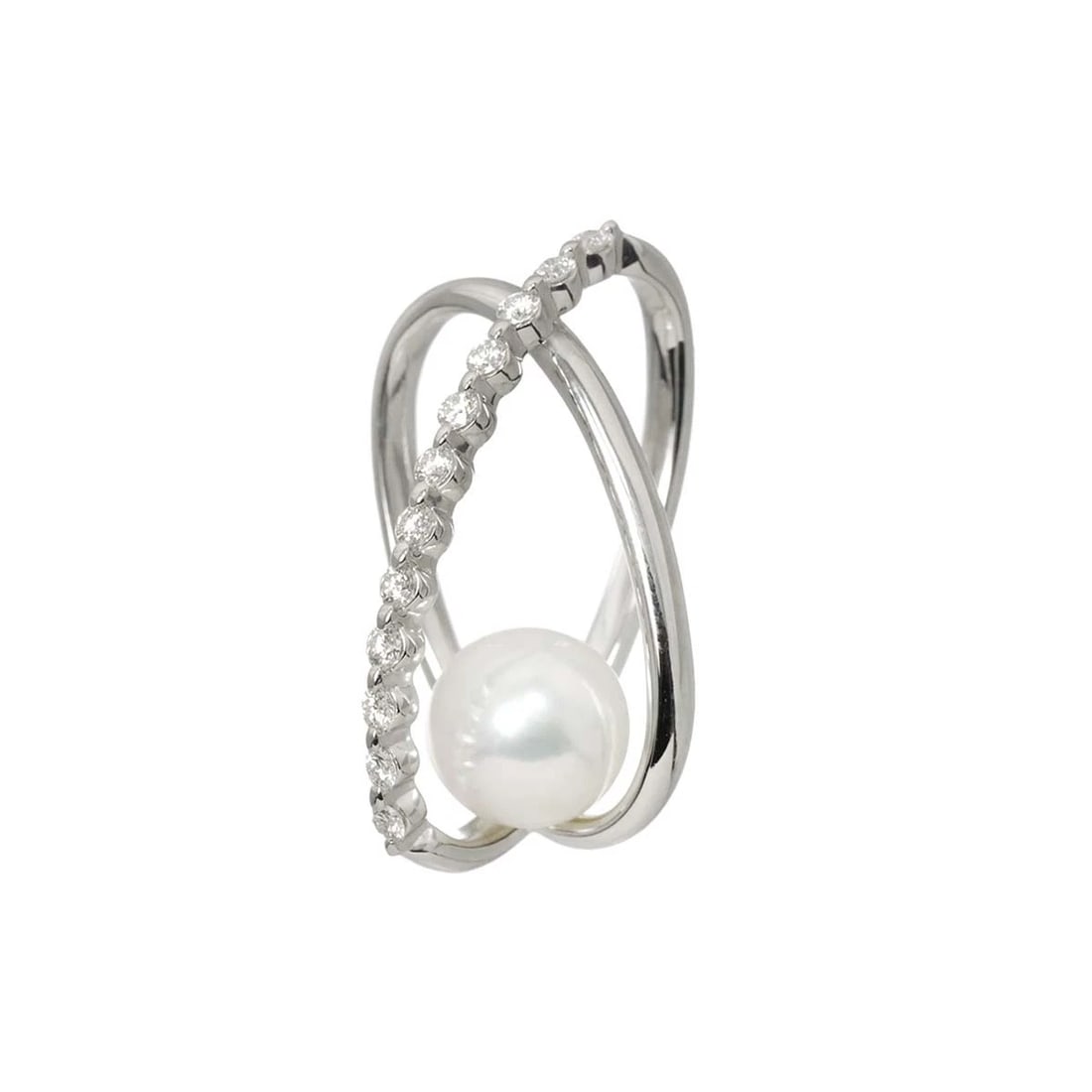 TASAKI AKOYA PEARL DIAMOND PENDANT TOP: TASAKI Akoya Pearl Diamond Pendant Top Brand: TASAKI Type/Style: Pendant Material: 750White Gold, Main Stone/Creation Akoya Pearl Color: White Gold Size: W12.3 x H23mm Thickness:14.4mm bail:(inside