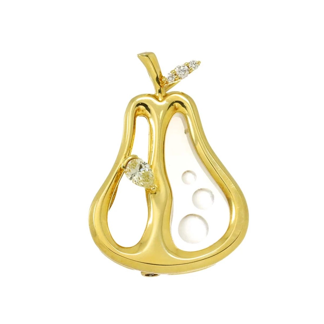 TASAKI DIAMONDQUARTZ BROOCH 18K YG 750: TASAKI DiamondQuartz Brooch 18K YG 750 Brand: TASAKI Type/Style: Brooch Material: 750Yellow Gold, Main Stone/Creation Natural Color: Yellow Gold Size: W24.2 x H34mm Thickness:7.4mm Accessories: None