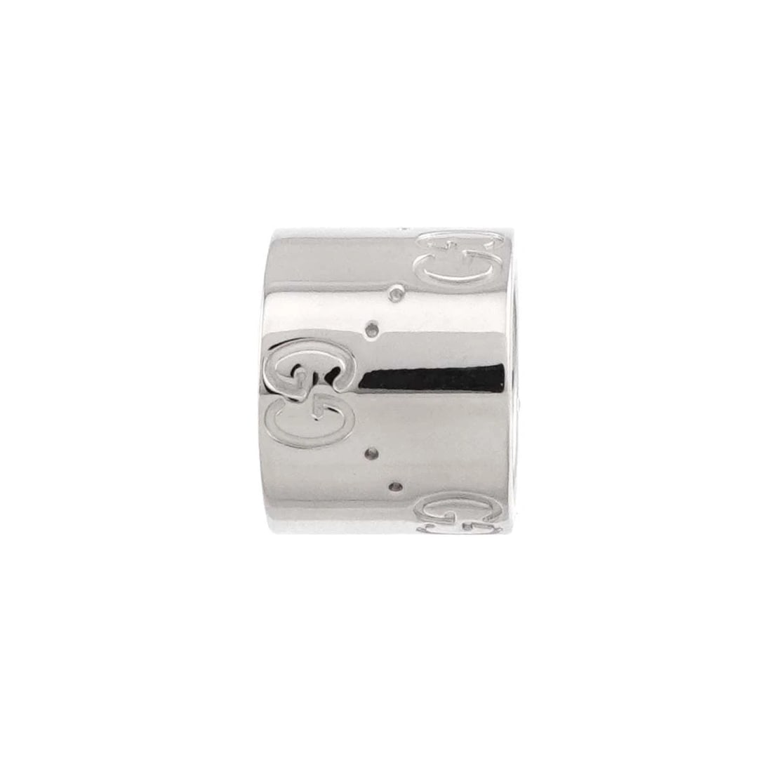 GUCCI ICON PENDANT TOP 18K WHITE GOLD 750: GUCCI Icon Pendant Top 18K White Gold 750 Brand: GUCCI Type/Style: Pendant Material: 750White Gold, Color: White Gold Size: W9 X H11.3mmThickness:11.3mmbail:(inside dimension) 8.8mm X 8.8mm Access