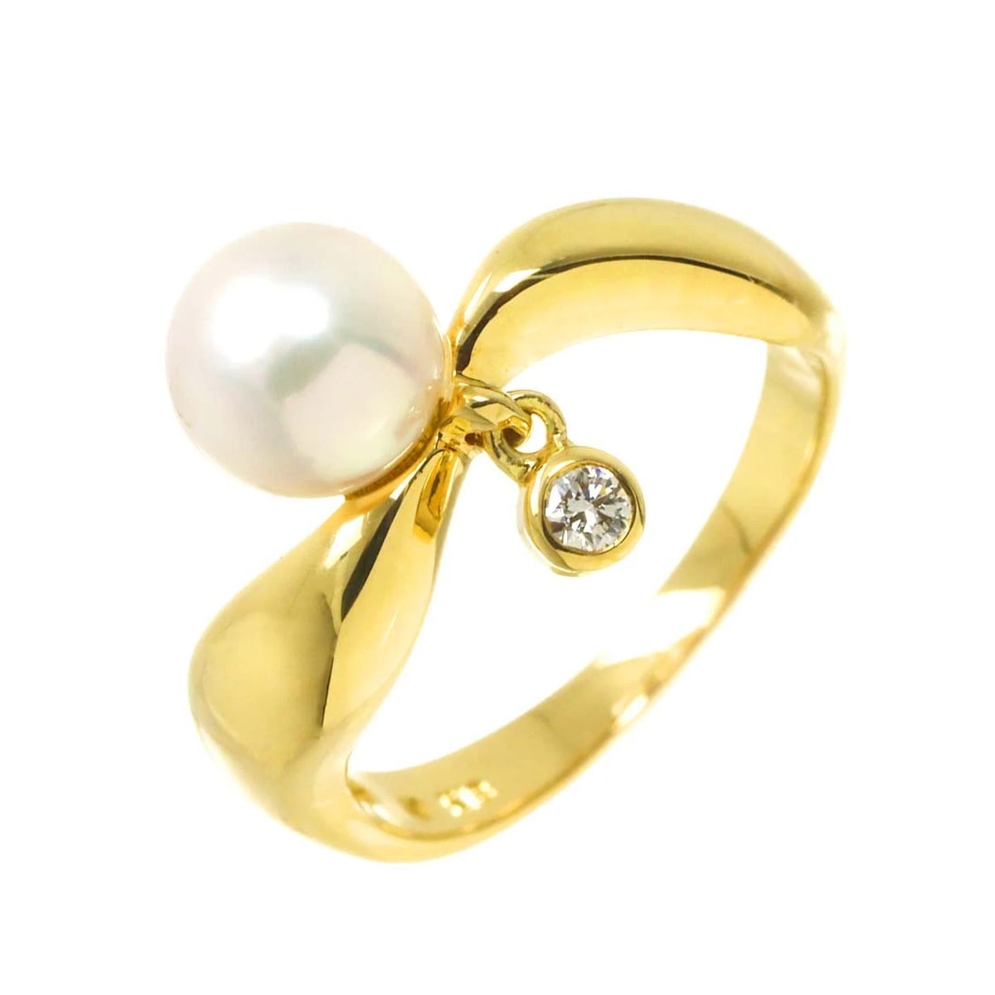 MIKIMOTO AKOYA PEARL DIAMOND RING 18K YG 750: MIKIMOTO Akoya Pearl Diamond Ring 18K YG 750 Brand: MIKIMOTO Type/Style: Ring Material: 750Yellow Gold, Main Stone/Creation Akoya PEarl Color: Yellow Gold Size: 5.5-5.75 (US) Accessories: None