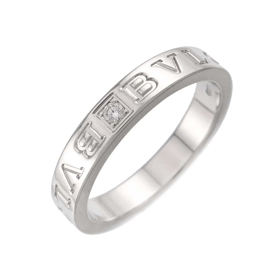 BVLGARI DIAMOND 1P RING 18K WG 750: BVLGARI Diamond 1P Ring 18K WG 750 Brand: BVLGARI Type/Style: Ring Material: 750White Gold, Main Stone/Creation Natural Color: White Gold Size: 8.25-8.75 (US) Accessories: None Accessories