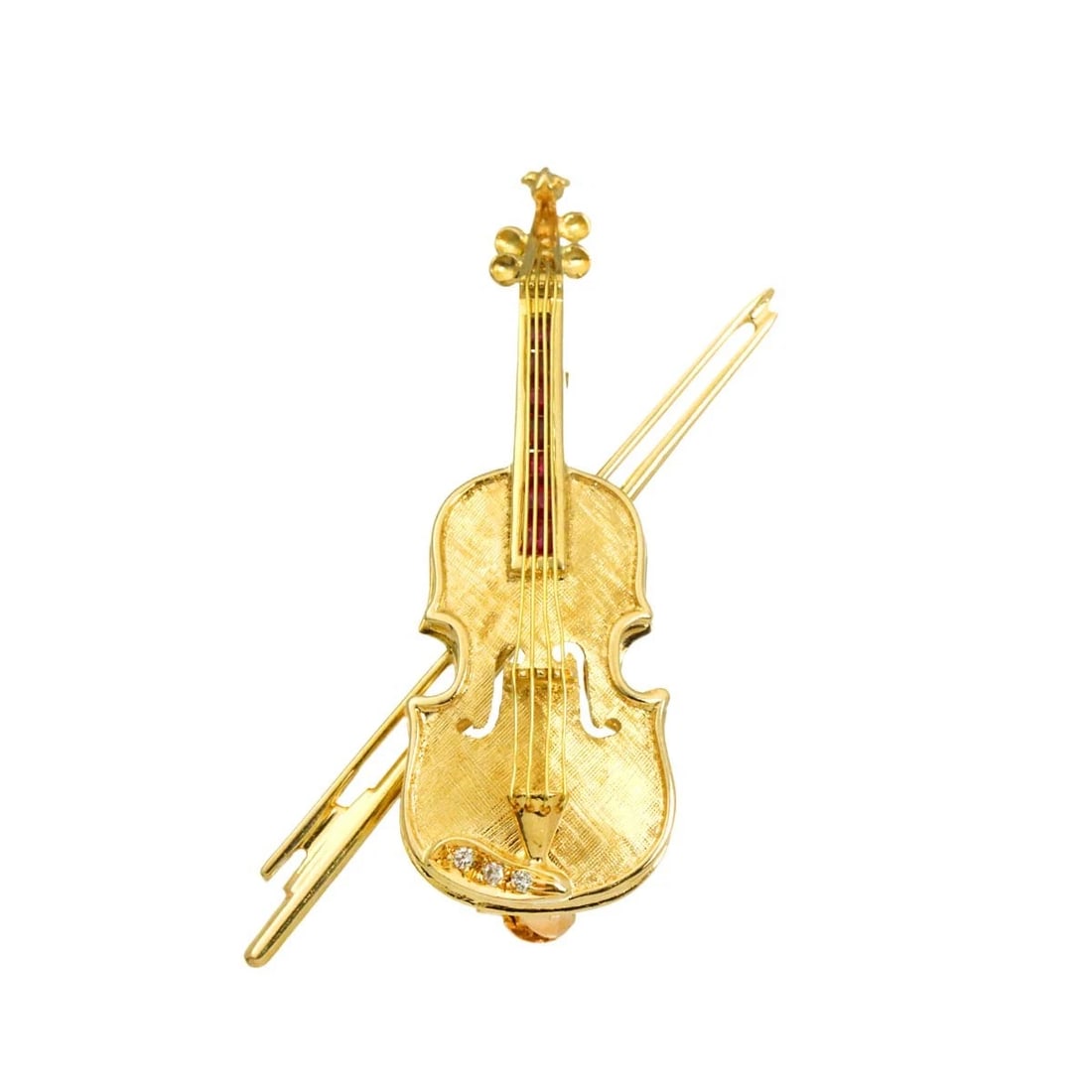 RUBY DIAMOND BROOCH 18K YG YELLOW GOLD 750: Ruby Diamond Brooch 18K YG Yellow Gold 750 Brand: Unbranded Type/Style: Brooch Material: 750Yellow Gold, Main Stone/Creation Ruby Color: Gold Size: W 24.7 x H 38.1mm Thickness: 11.8mm Accessories: