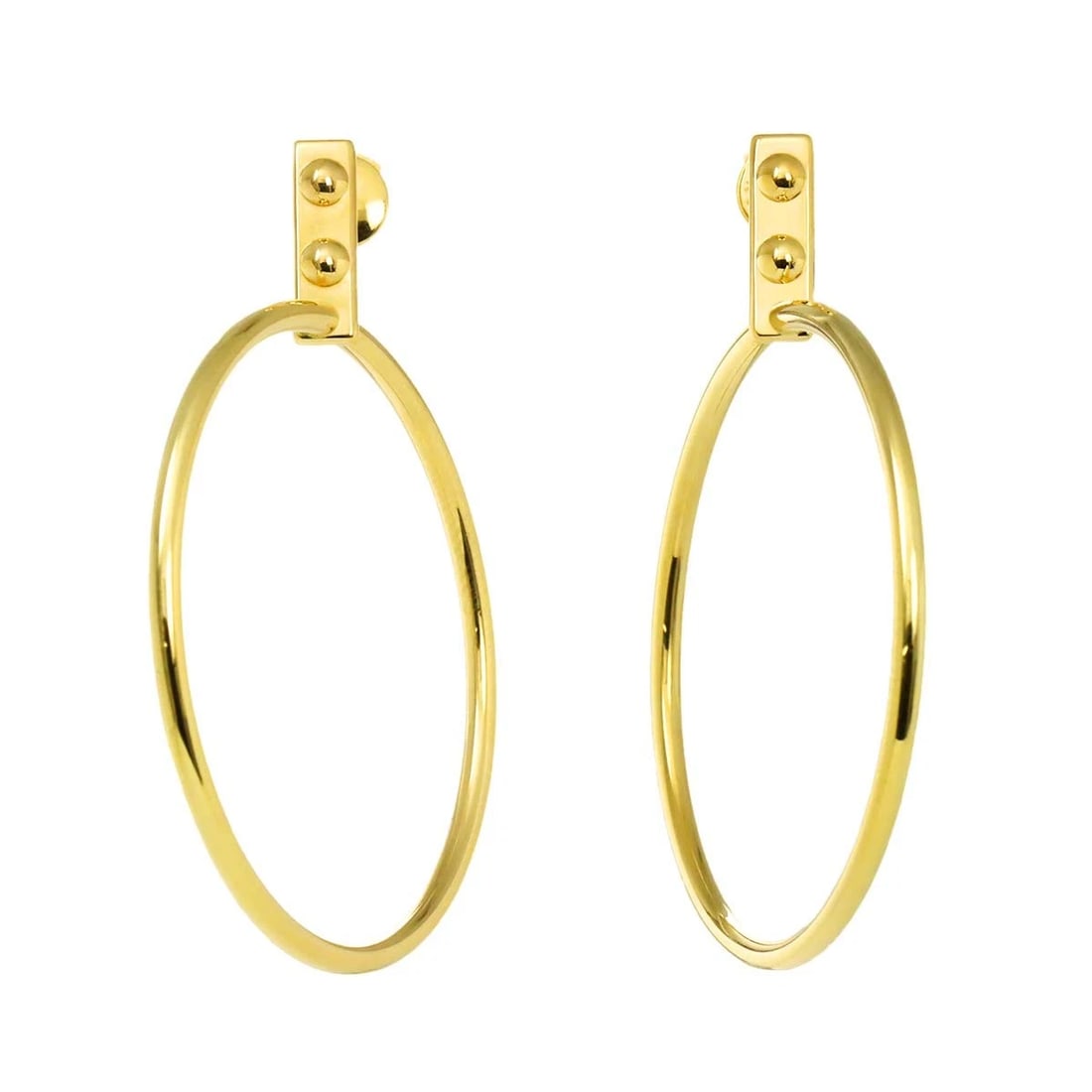 LOUIS VUITTON HOOP EARRINGS PIERCED 18K YG 750 (1 of 3)