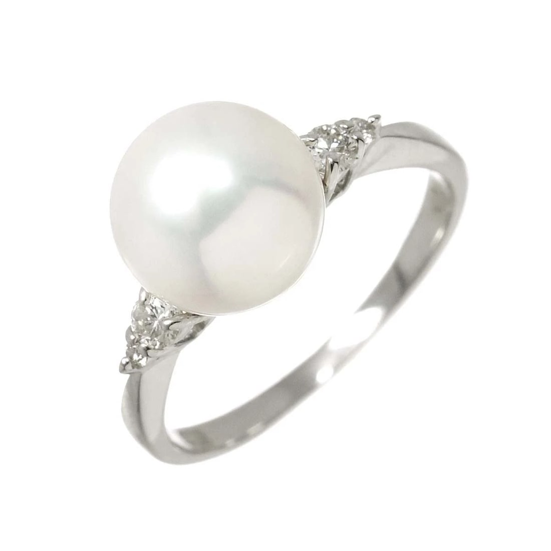 AKOYA PEARL 8.9MM DIAMOND RING PT PLATINUM (1 of 4)