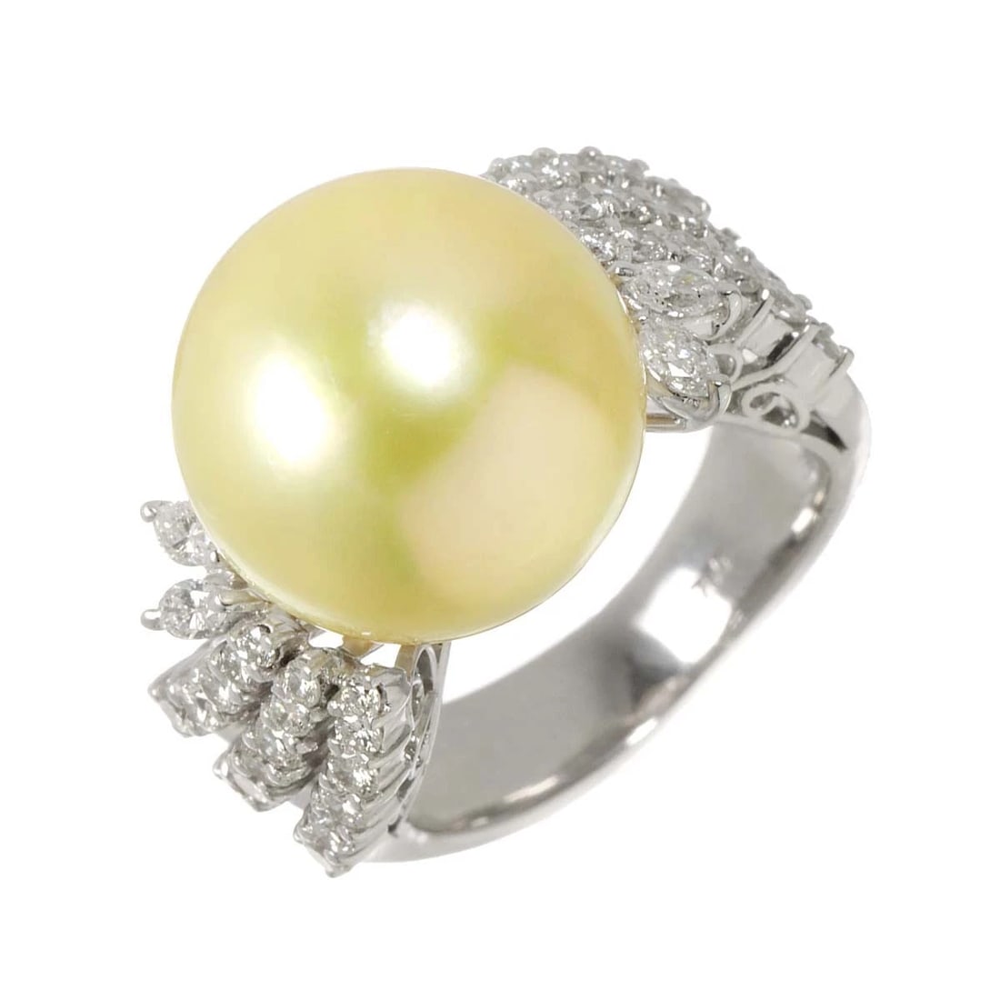 SOUTH SEA PEARL DIAMOND RING 18K K18 WG (1 of 6)