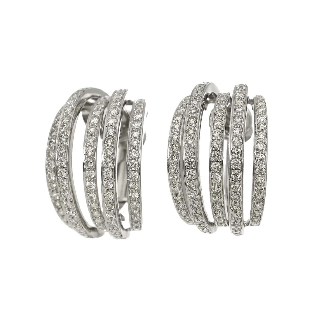 DIAMOND EARRINGS CLIP ON 14K 18K WHITE GOLD (1 of 4)