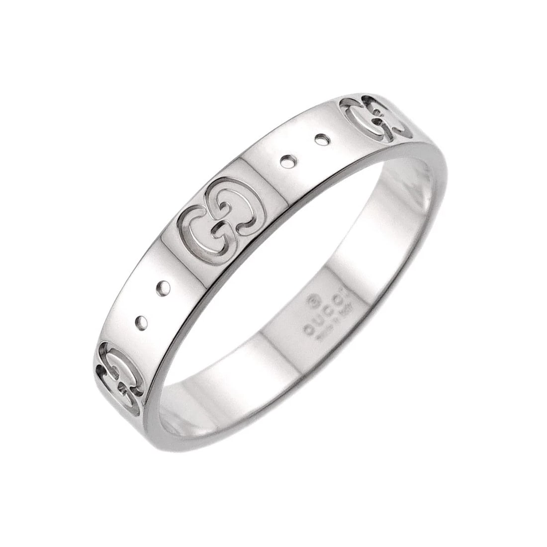 GUCCI ICON RING 18K WG WHITE GOLD 750: GUCCI Icon Ring 18K WG White Gold 750 Brand: GUCCI Type/Style: Ring Material: 750White Gold, Color: White Gold Size: 8-8.25 (US) Accessories: None Accessories Notice: When purchasing pre-o