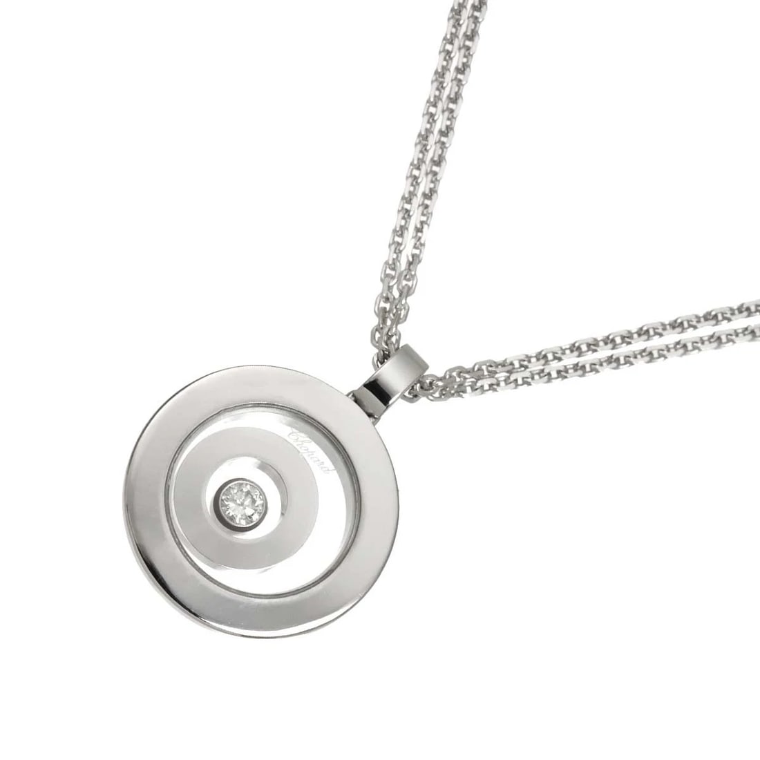 CHOPARD DIAMOND NECKLACE 18K WHITE GOLD 750: Chopard Diamond Necklace 18K White Gold 750 Brand: Chopard Type/Style: Necklace Material: 750White Gold, Main Stone/Creation Natural Color: White Gold Size: internal circumference of the chain:16.5inc