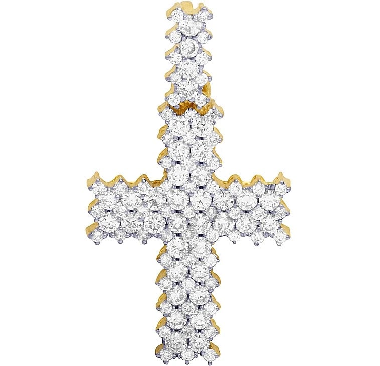 MENS 10K YELLOW GOLD DIAMOND MARTINI PRONG CROSS PENDANT: Mens 10K Yellow Gold Diamond Martini Prong Cross Pendant Brand: none Type/Style: Pendant Material: 10K , Yellow Gold, Main Stone/Creation Yellow Color: Natural Size: Dimension 1.4" Accessories: No