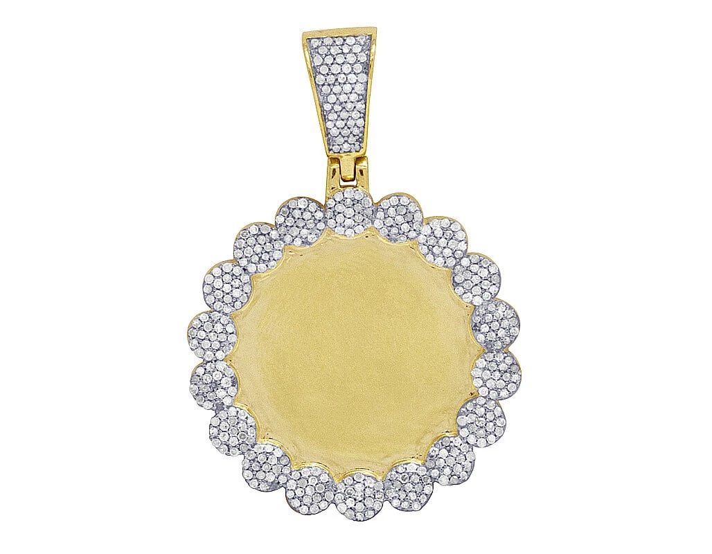 DIAMOND CLUSTER PENDANT IN 10K YELLOW GOLD: Diamond Cluster Pendant In 10K Yellow Gold Brand: none Type/Style: Pendant Material: 10K , Yellow Gold, Main Stone/Creation Yellow Color: Natural Size: Dimension 1.5" Accessories: None Acc