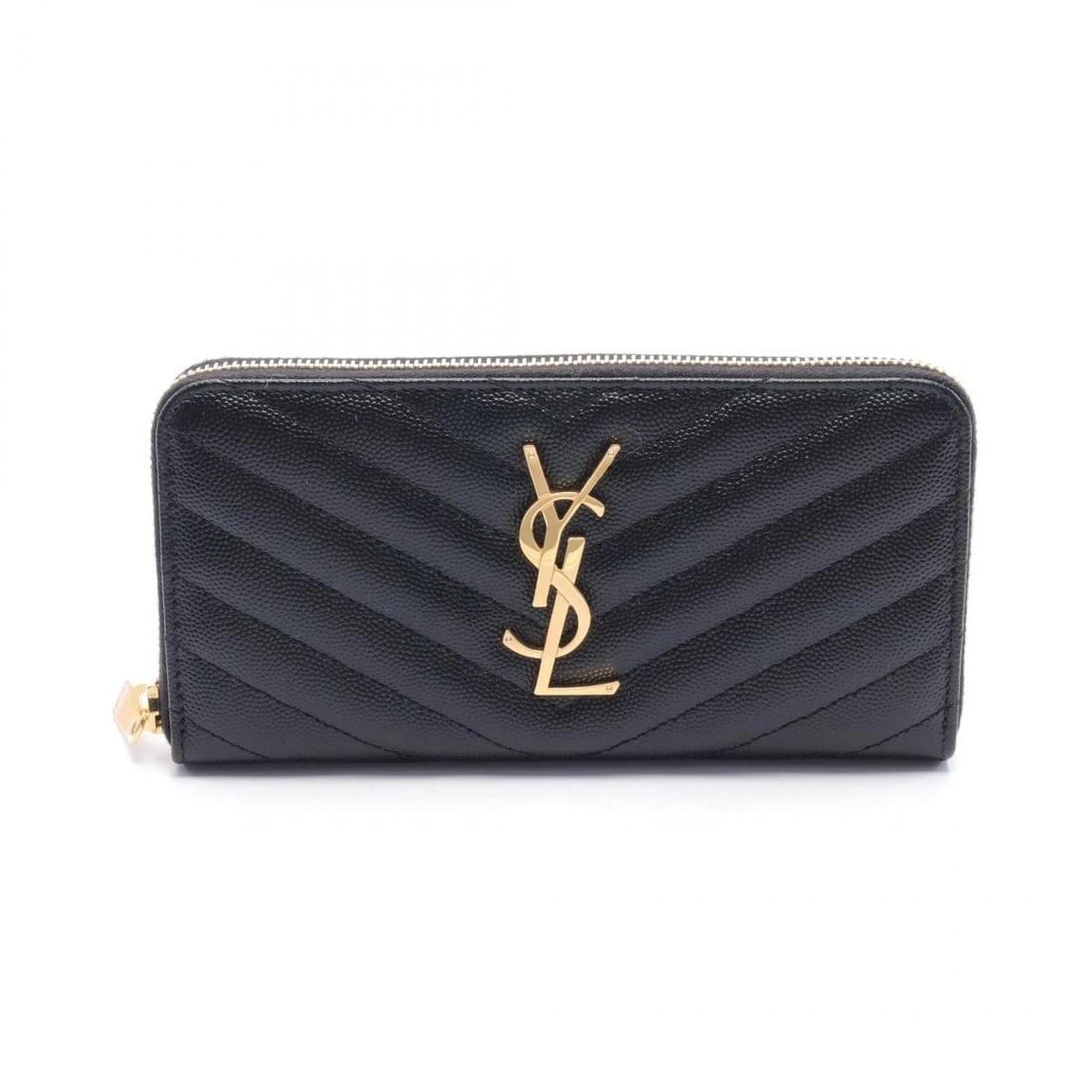 SAINT LAURENT PARIS MONOGRAM LONG WALLET: SAINT LAURENT PARIS Monogram long wallet Brand: SAINT LAURENT PARIS Type/Style: Around long wallet Material: leather Color: Black?ish colors Size: (H:3.7" x W:7.5"x D:0.8) Accessories: None