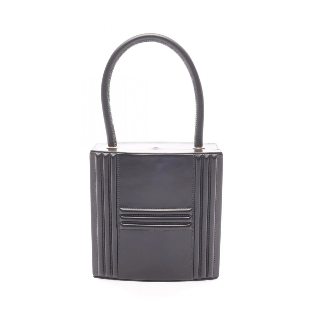 HERMES CADENA KELLY HANDBAG BOX CALF LEATHER: HERMES Cadena Kelly Handbag Box calf leather Brand: HERMES Type/Style: Handbag Material: Box calf leather ? Calfskin (cowhide) Color: Black?ish colors Size: (H:5.9" x W:5.9" x D:2.8") Accessories: