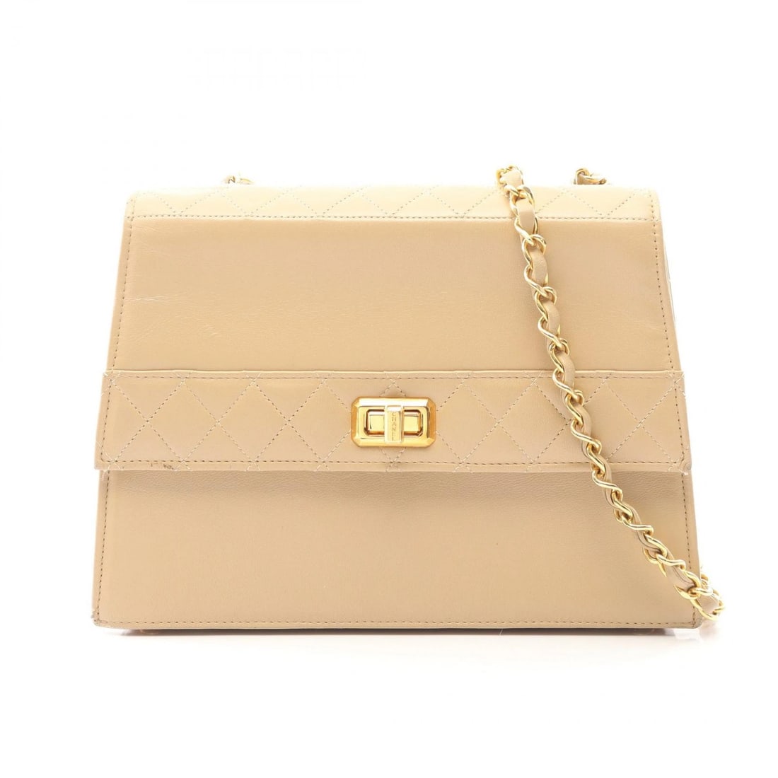 CHANEL MATELASSE CHAIN SHOULDER CROSSBODY BAG: CHANEL Matelasse Chain Shoulder Crossbody Bag Brand: CHANEL Type/Style: Shoulder Bag Material: Lambskin (sheep leather) Color: Beige?ish colors Size: (H:6.7" x W:9.1" x D:3.1") Accessories: None <