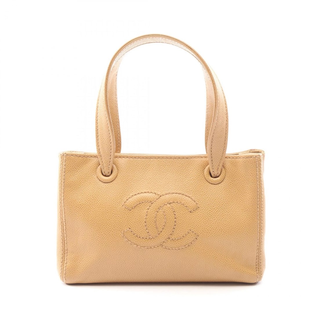 CHANEL COCO MARK MINI HANDBAG CALFSKIN BEIGE: CHANEL COCO Mark Mini Handbag Calfskin Beige Brand: CHANEL Type/Style: Handbag Material: Calfskin (cowhide) Color: Beige?ish colors Size: (H:6.3" x W:9.4" x D:3.1") Accessories: None Accessories