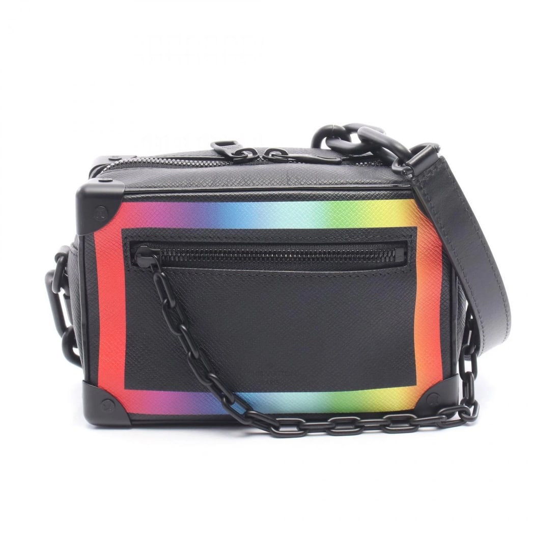 LOUIS VUITTON MINI SOFT TRUNK SHOULDER CROSSBODY BAG: LOUIS VUITTON Mini soft trunk Shoulder crossbody Bag Brand: LOUIS VUITTON Type/Style: Shoulder Bag Material: Taiga ? leather Color: Black / Black?ish colors ? Multicolor?ish colors Size: (H:4.9" x