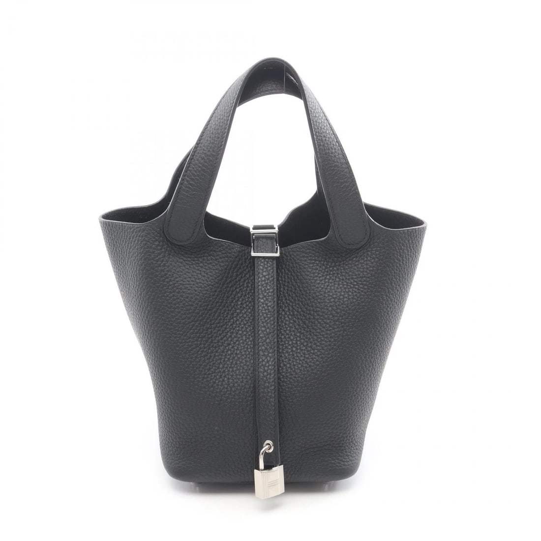 HERMES PICOTIN LOCK PM TOTE BUCKET HANDBAG: HERMES Picotin Lock PM tote bucket Handbag Brand: HERMES Type/Style: Handbag Material: Taurillon Clemence ? leather ? Taurillon Clemence Color: Noir Black / Black?ish colors Size: (H:7.3" x W:7.5" x D