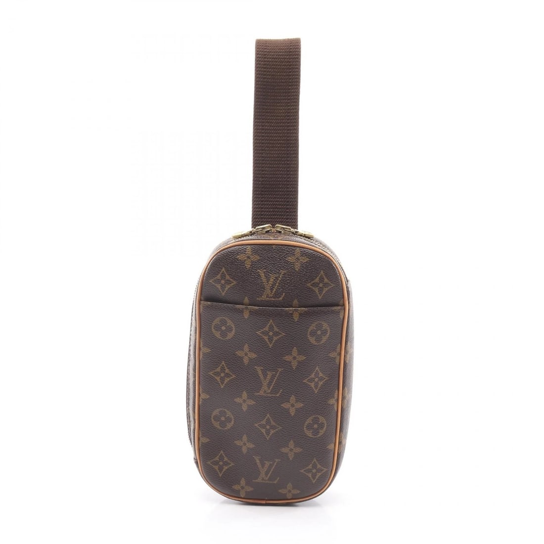 LOUIS VUITTON POCHETTE GANGE WAIST BAG: LOUIS VUITTON Pochette Gange Waist bag Brand: LOUIS VUITTON Type/Style: Waist bag Body bag Material: Monogram ? PVC coated canvas ? leather Color: Brown?ish colors Size: (H:8.7" x W:4.7" x D:2.0")