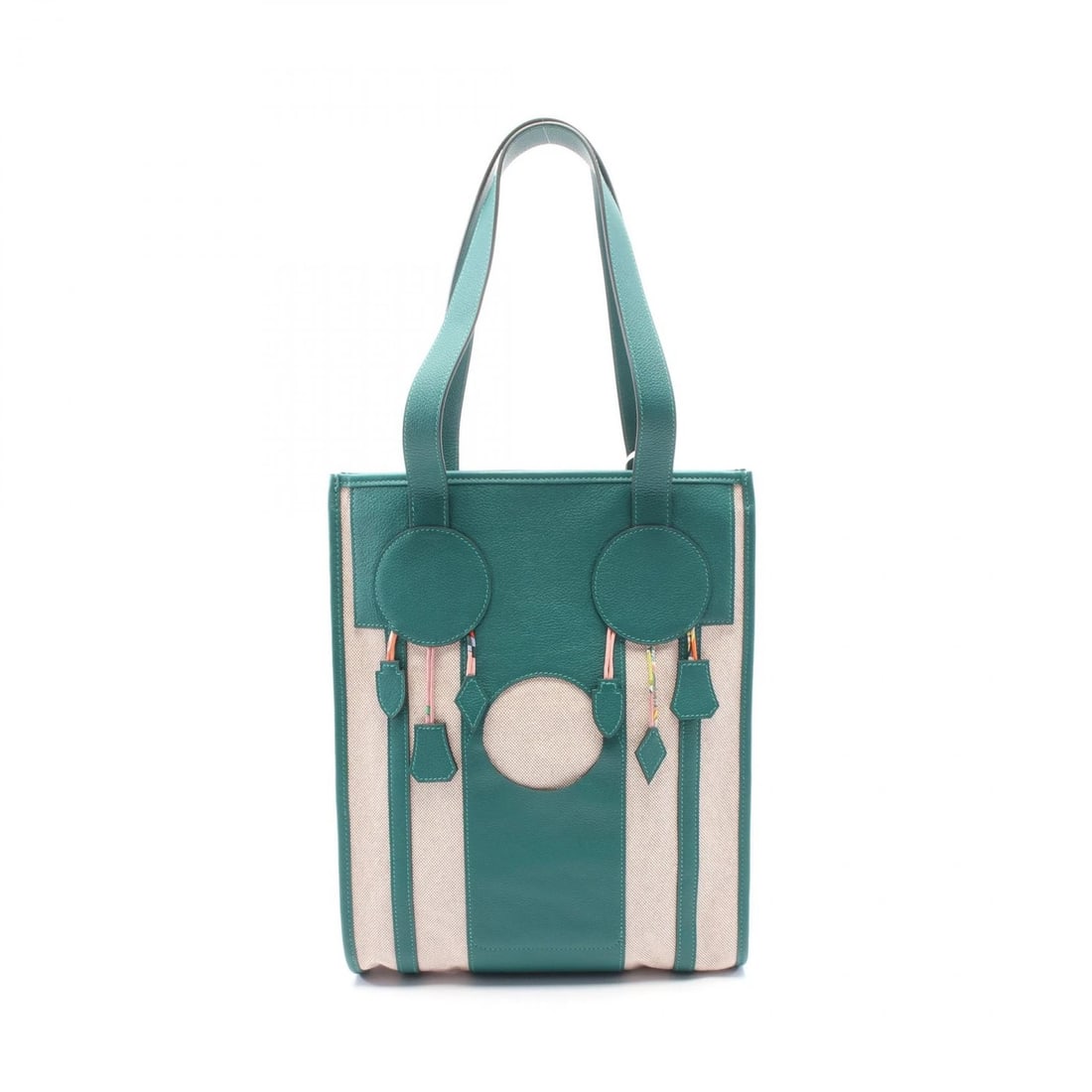 HERMES PETITE H DREAM CATCHER TOTE SHOULDER BAG: HERMES Petite H Dream Catcher Tote shoulder Bag Brand: HERMES Type/Style: Tote Bag Material: Toile H ? leather ? Toile H / Evercolor leather Color: Vert vertigo / Beige?ish colors ? Green?ish colors