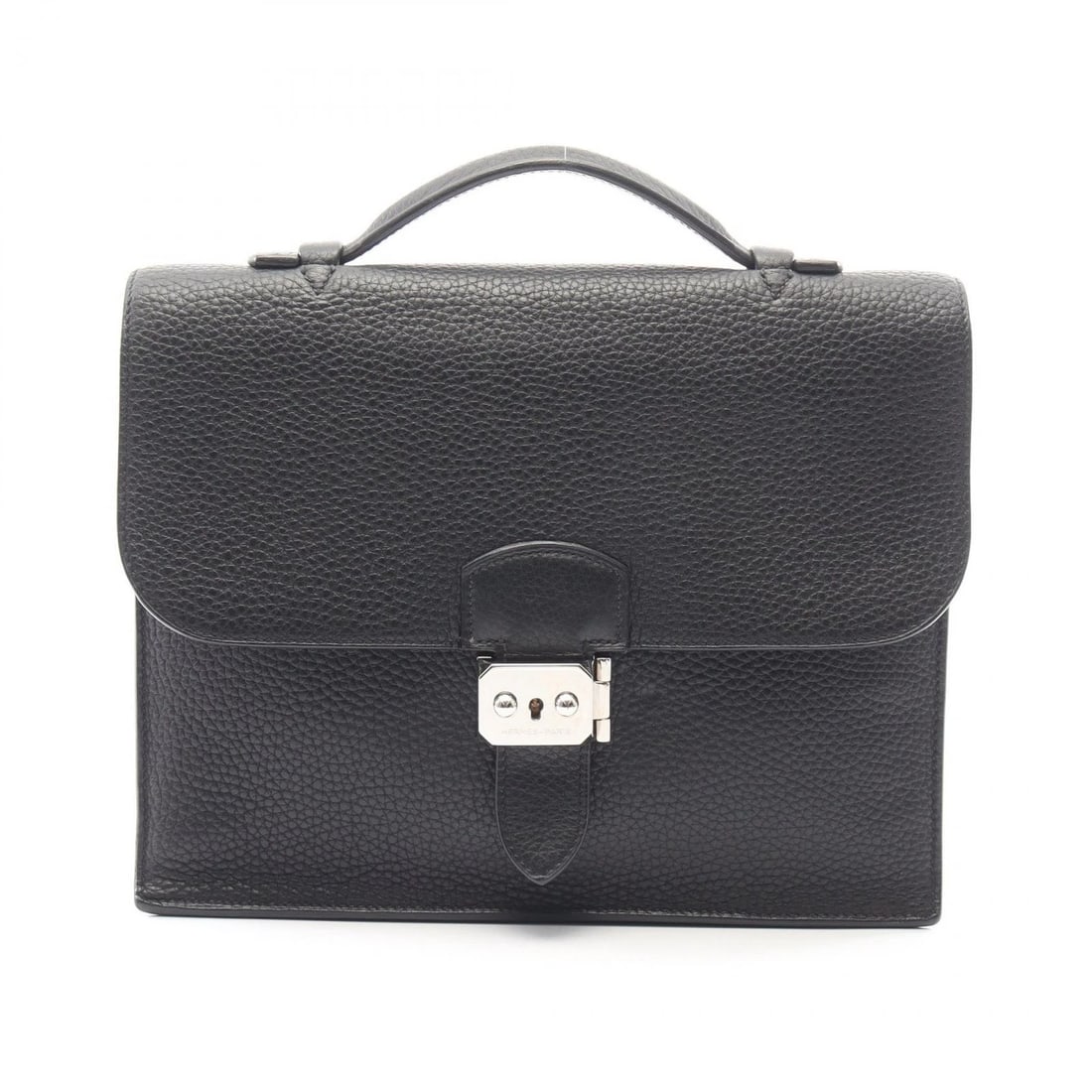 HERMES SAC A DEPECHE 27 BUSINESS BAG: HERMES Sac a depeche 27 Business bag Brand: HERMES Type/Style: Business bag Material: Taurillon Clemence ? leather ? Taurillon Clemence Color: Black?ish colors Size: (H:8.3" x W:10.6" x D:2.0")