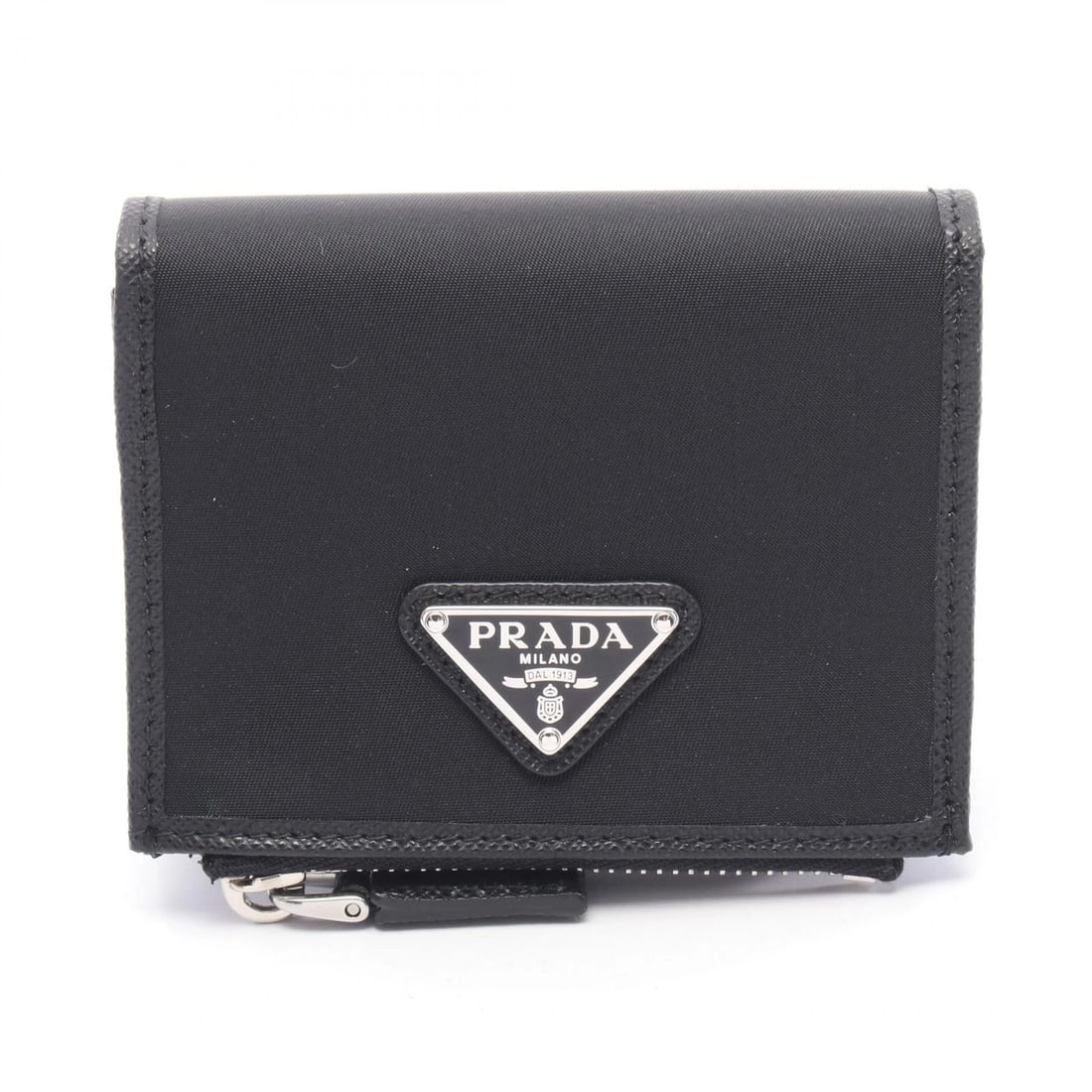 PRADA RE-NYLON BI-FOLD WALLET NYLON LEATHER BLACK (1 of 2)