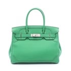 HERMES BIRKIN 30 GHILLIES HANDBAG: HERMES Birkin 30 Ghillies Handbag Brand: HERMES Type/Style: Handbag Material: Togo leather ? leather ? Calfskin (cowhide) ? Togo leather / Swift leather Color: Bamboo / Green?ish colors Size: (H:9.4" 