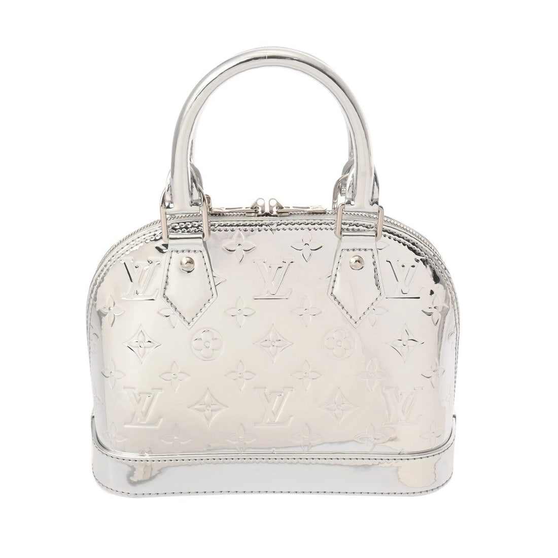 LOUIS VUITTON MONOGRAM MIROIR SILVER HANDBAG: LOUIS VUITTON Monogram Miroir Silver Handbag Brand: LOUIS VUITTON Type/Style: Handbag Material: Monogram Miroir Color: Silver Size: H:about 6.9inch (Center) W:about 9.1inch D:about 4.3inch Accesso