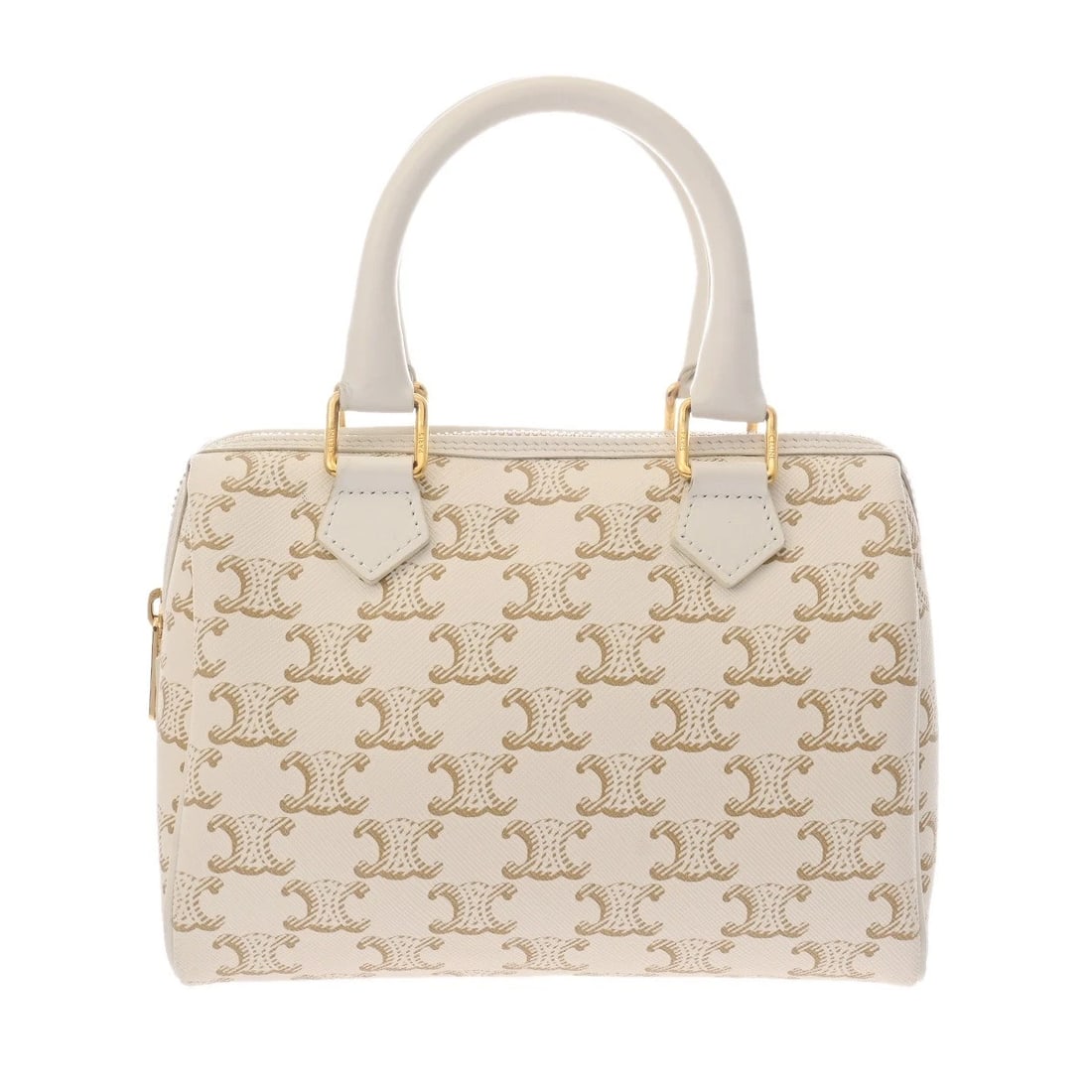 CELINE SMALL BOSTON TRIOMPHE CANVAS/CALF WHITE HANDBAG (1 of 5)