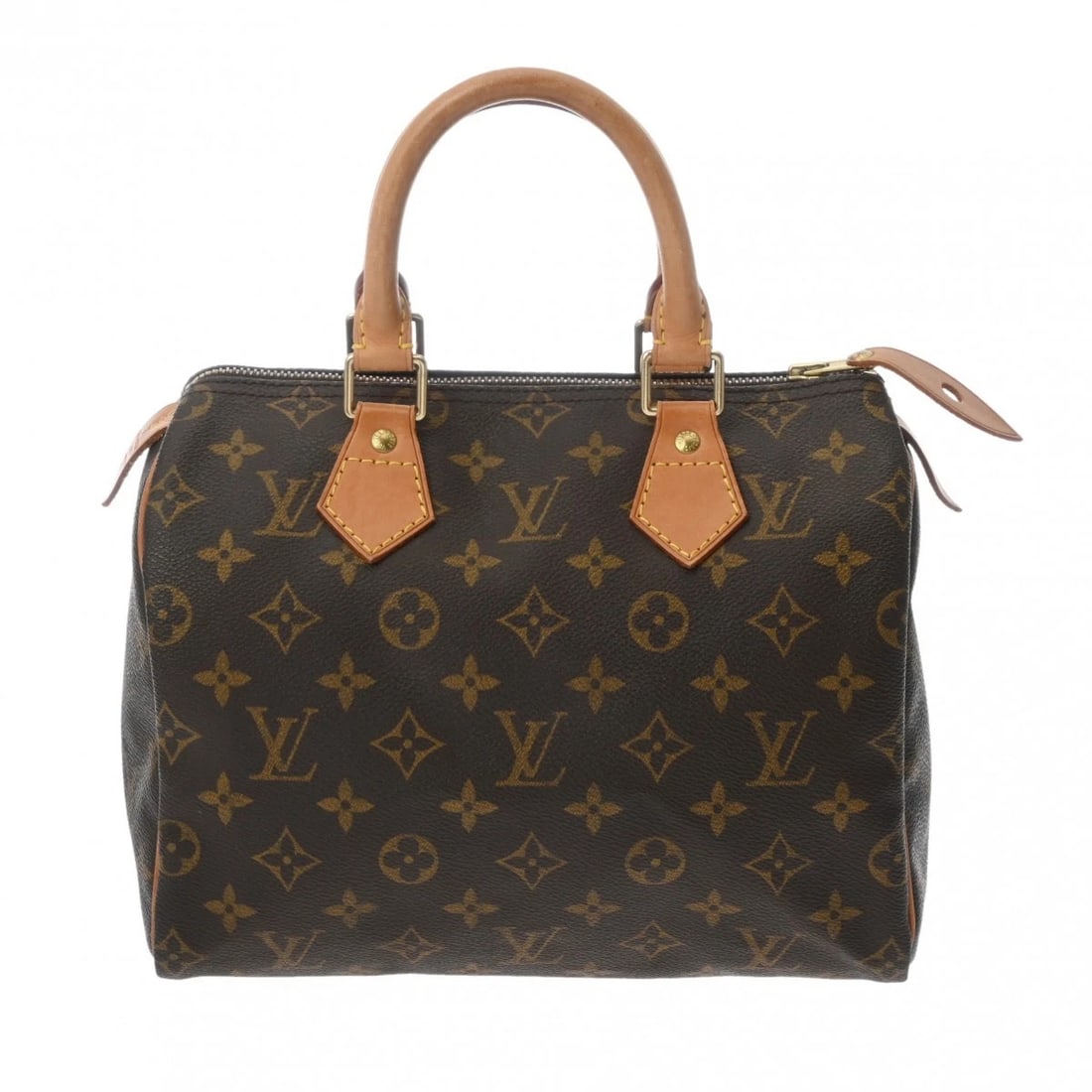 LOUIS VUITTON SPEEDY 25 MONOGRAM CANVAS BROWN HANDBAG: LOUIS VUITTON Speedy 25 Monogram canvas Brown Handbag Brand: LOUIS VUITTON Type/Style: Handbag Material: Monogram canvas Color: Brown Size: H:about 7.1inch W:about 9.8inch D:about 5.5inch Accessor