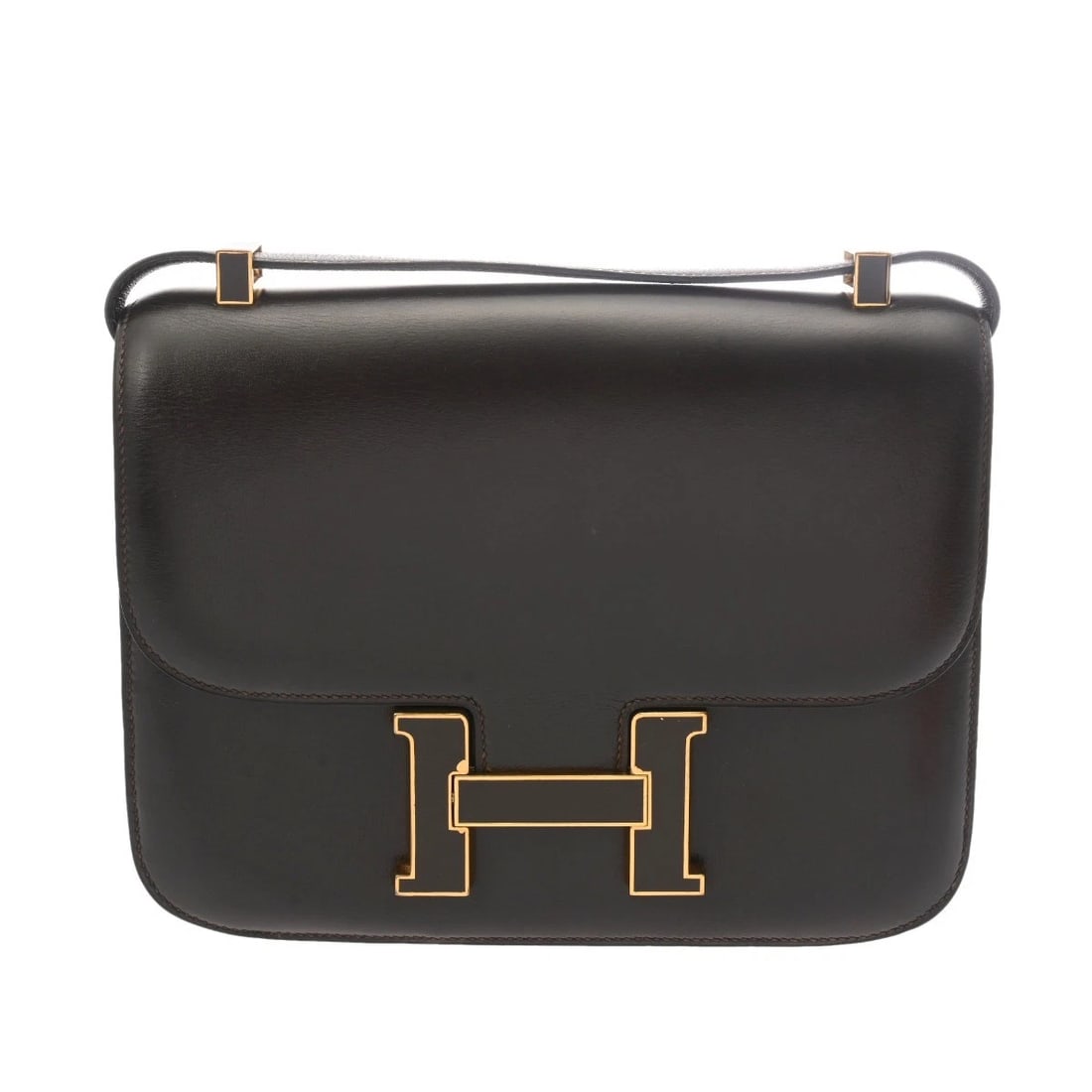 HERMES CONSTANCE 23 BOX SCARF CHOCOLAT SHOULDER BAG (1 of 6)