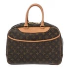LOUIS VUITTON DEAUVILLE MONOGRAM CANVAS BROWN HANDBAG: LOUIS VUITTON Deauville Monogram canvas Brown Handbag Brand: LOUIS VUITTON Type/Style: Handbag Material: Monogram canvas Color: Brown Size: H:about 10.2inch (Center) W:about 13.4inch (Bottom) D:about 