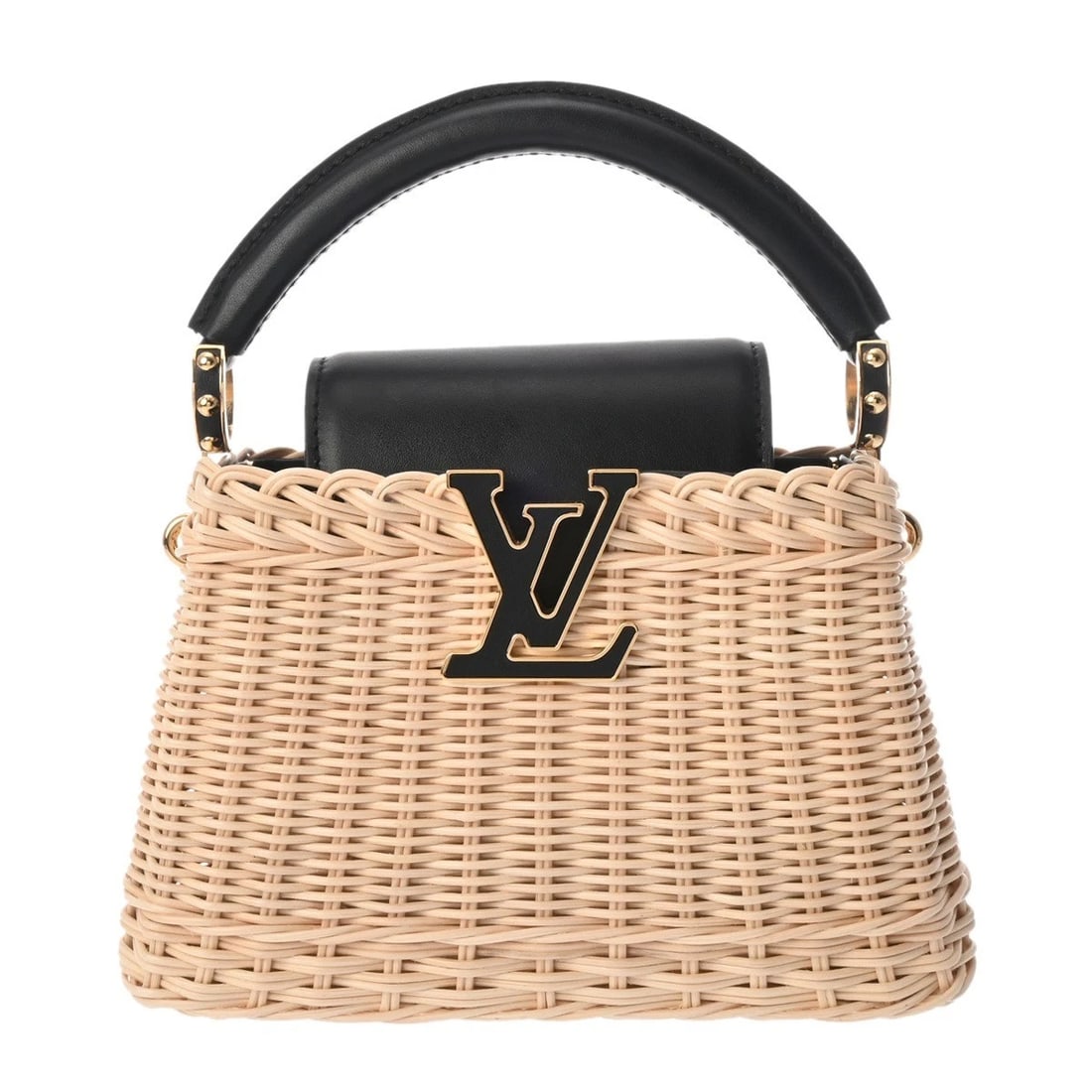 LOUIS VUITTON CAPSINE MINI RATTAN/COWHIDE LEATHER HANDBAG (1 of 6)