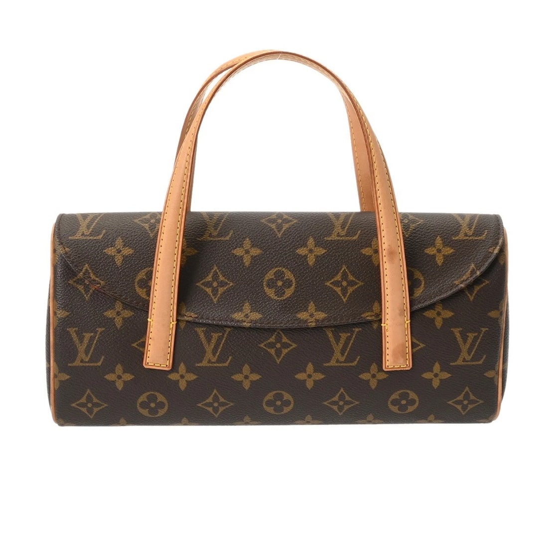 LOUIS VUITTON SONATINE MONOGRAM CANVAS HANDBAG: LOUIS VUITTON Sonatine Monogram canvas Handbag Brand: LOUIS VUITTON Type/Style: Handbag Material: Monogram canvas Color: Brown Size: H:about 5.5inch W:about 11.4inch (Bottom) D:about 2.4inch