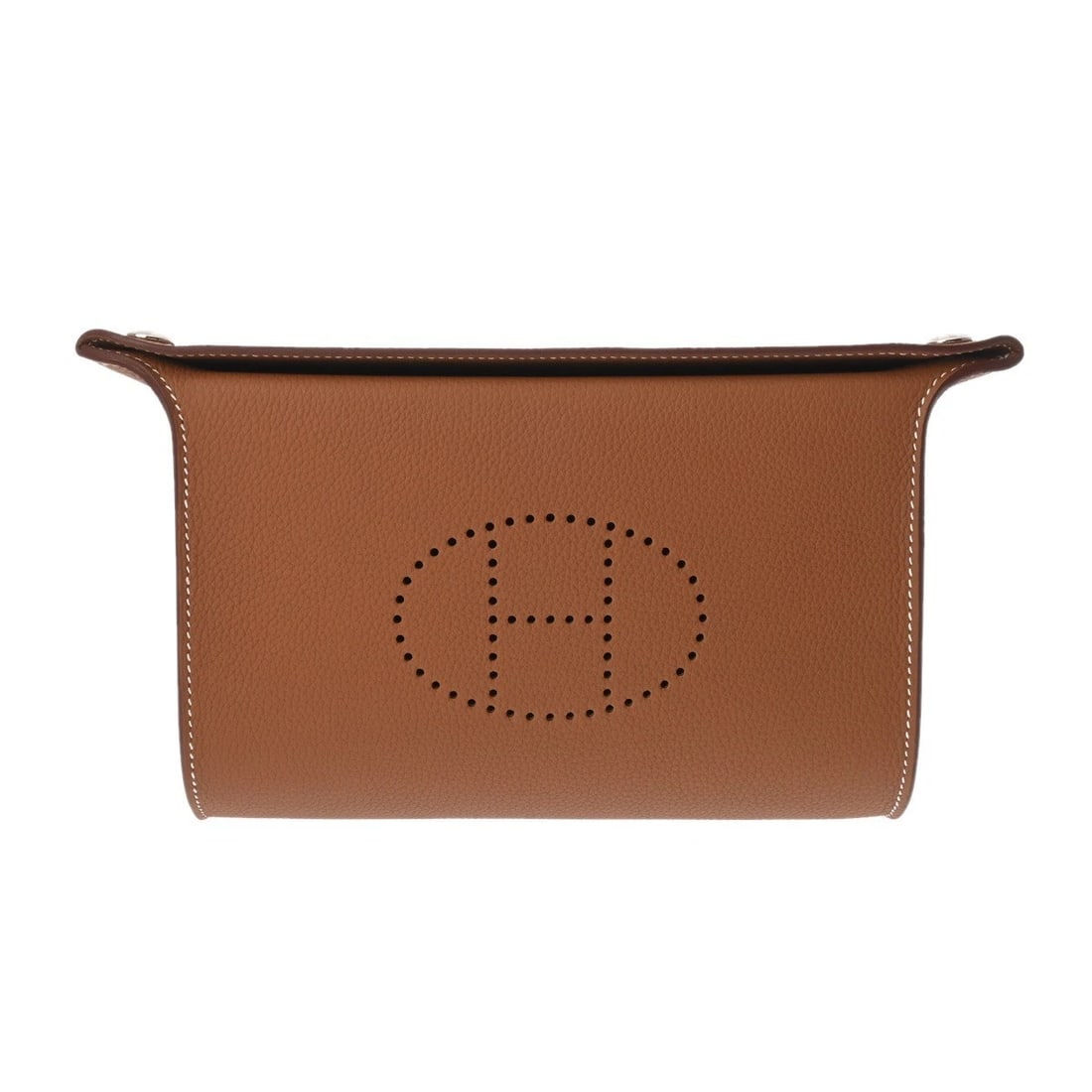 HERMES VIDEPOCHES TOGO GOLD UNISEX SHOULDER BAG: HERMES Videpoches Togo gold unisex Shoulder Bag Brand: HERMES Type/Style: Shoulder Bag Material: Togo Color: gold ? SilverMetal Size: H:about 5.5inch W:about 8.3inch (Bottom) D:about 1.6inch Acces