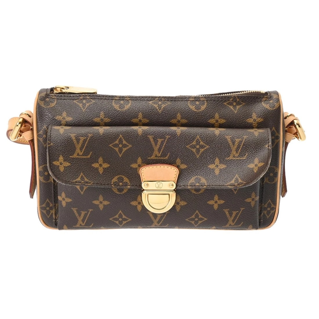 LOUIS VUITTON RAVELLO MONOGRAM CANVAS BROWN: LOUIS VUITTON Ravello Monogram canvas Brown Brand: LOUIS VUITTON Type/Style: Shoulder Bag Material: Monogram canvas Color: Brown Size: H:about 6.1inch W:about 10.2inch D:about 3.1inch Accessories: