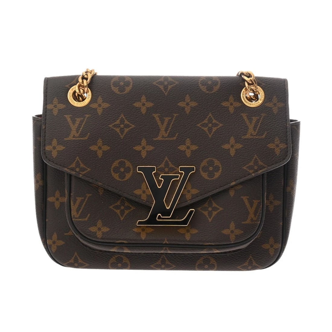LOUIS VUITTON PASSY MONOGRAM CANVAS BROWN / BLACK: LOUIS VUITTON Passy Monogram canvas Brown / Black Brand: LOUIS VUITTON Type/Style: Shoulder Bag Material: Monogram canvas Color: Brown / Black ? Gold Metal Size: H:about 6.9inch W:about 8.7inch D:abou