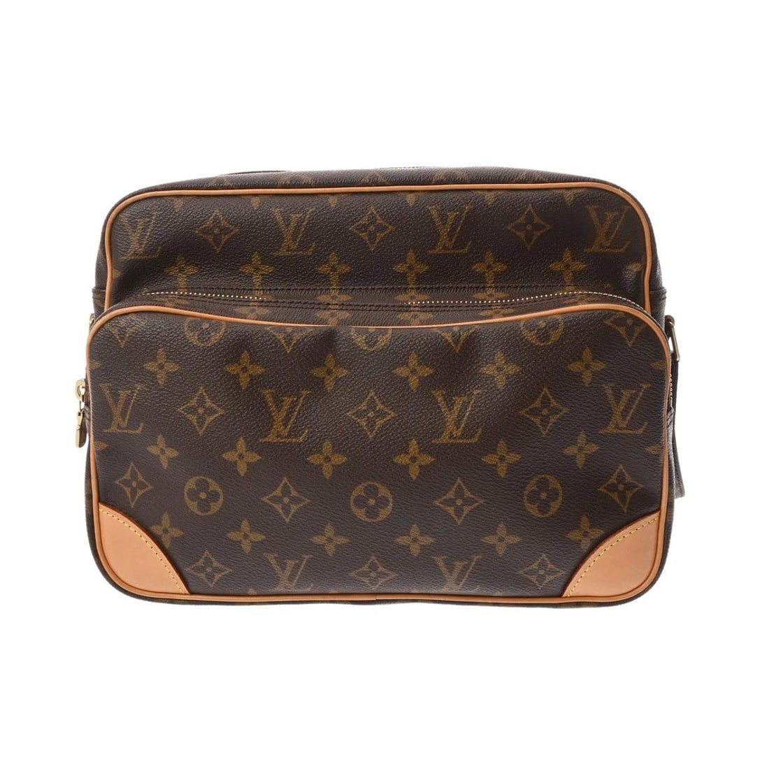 LOUIS VUITTON NILE MONOGRAM CANVAS SHOULDER BAG: LOUIS VUITTON Nile Monogram canvas Shoulder Bag Brand: LOUIS VUITTON Type/Style: Shoulder Bag Material: Monogram canvas Color: Brown Size: H:about 7.7inch W:about 10.8inch D:about 3.1inch Accessor