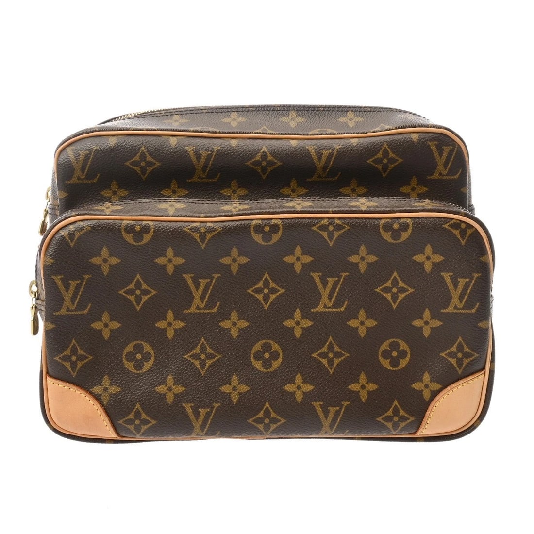 LOUIS VUITTON NILE MONOGRAM CANVAS SHOULDER BAG: LOUIS VUITTON Nile Monogram canvas Shoulder Bag Brand: LOUIS VUITTON Type/Style: Shoulder Bag Material: Monogram canvas Color: Brown Size: H:about 7.7inch W:about 10.8inch D:about 3.1inch Accessor