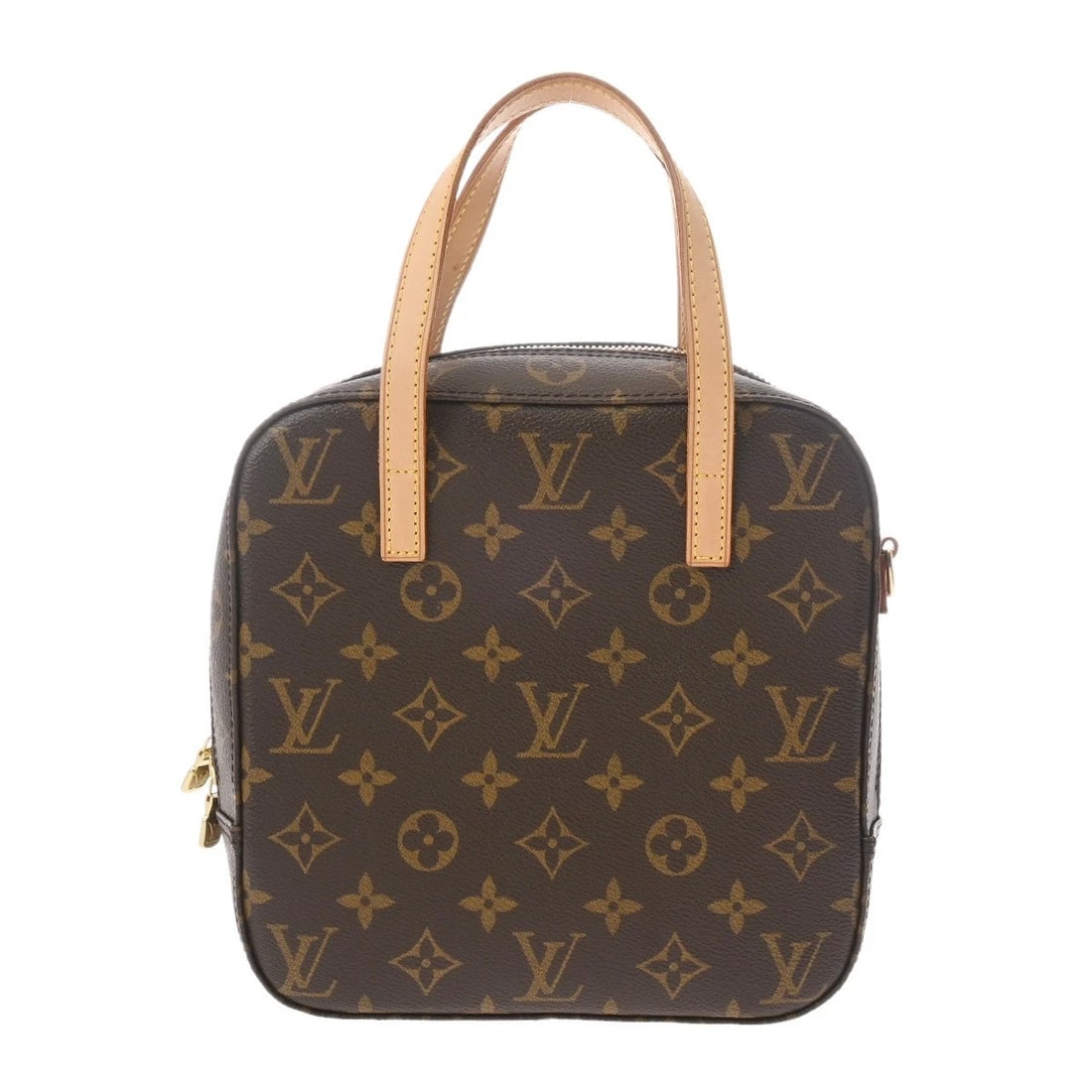 LOUIS VUITTON SPONTINI MONOGRAM CANVAS HANDBAG: LOUIS VUITTON Spontini Monogram canvas Handbag Brand: LOUIS VUITTON Type/Style: Handbag Material: Monogram canvas Color: Brown ? Gold Metal Size: H:about 8.1inch W:about 8.1inch D:about 3.0inch Ac