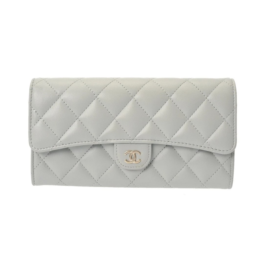 CHANEL CLASSIC LONG FLAP WALLET MATRASSE LAMBSKIN PURSE (1 of 6)