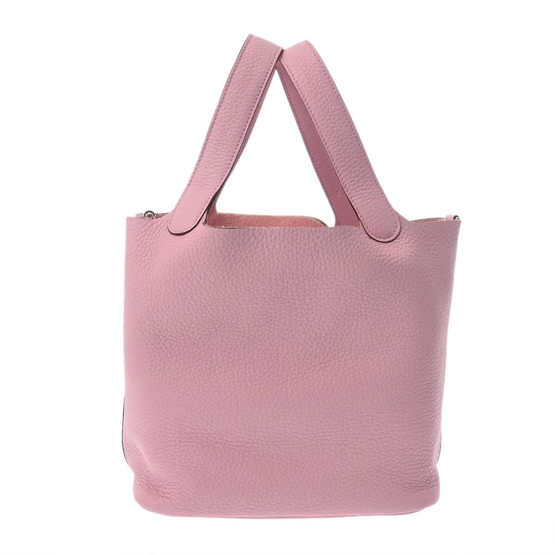 HERMES PICOTIN LOCK MM TAURILLON CLEMENCE MAUVE HANDBAG: HERMES Picotin Lock MM Taurillon Clemence mauve Handbag Brand: HERMES Type/Style: Handbag Material: Taurillon Clemence Color: mauve silvestre ? SilverMetal Size: H:about 8.7inch W:about 8.7inch D:abou
