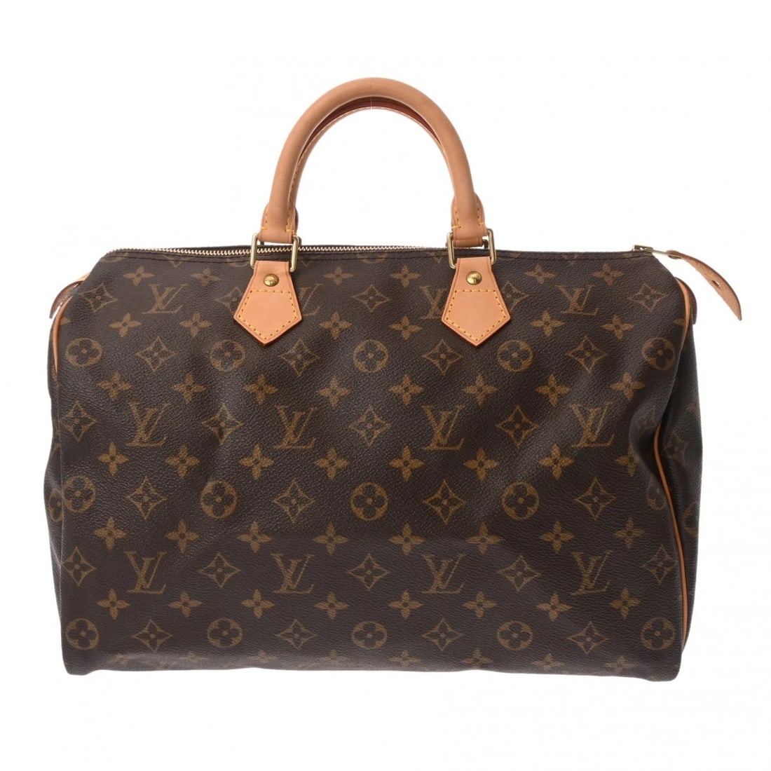 LOUIS VUITTON SPEEDY 35 MONOGRAM CANVAS HANDBAG: LOUIS VUITTON Speedy 35 Monogram canvas Handbag Brand: LOUIS VUITTON Type/Style: Handbag Material: Monogram canvas Color: Brown Size: H:about 9.1inch W:about 13.8inch D:about 7.1inch Accessories: