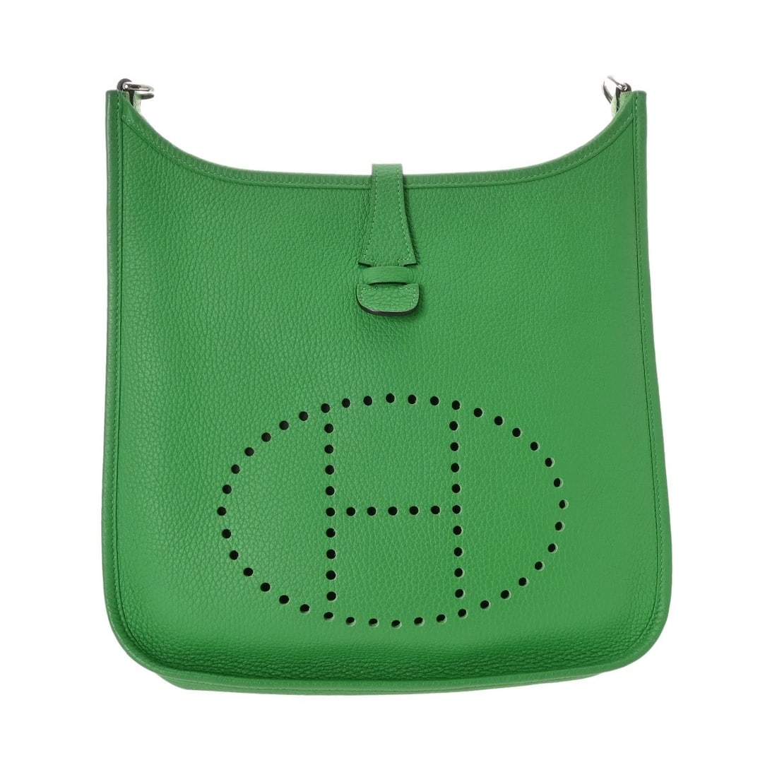 HERMES EVELYN 3 PM TAURILLON CLEMENCE BAMBOO SHOULDER BAG: HERMES Evelyn 3 PM Taurillon Clemence Bamboo Shoulder Bag Brand: HERMES Type/Style: Shoulder Bag Material: Taurillon Clemence Color: Bamboo ? SilverMetal Size: H:about 11.4inch (Center) W:about 11.0in