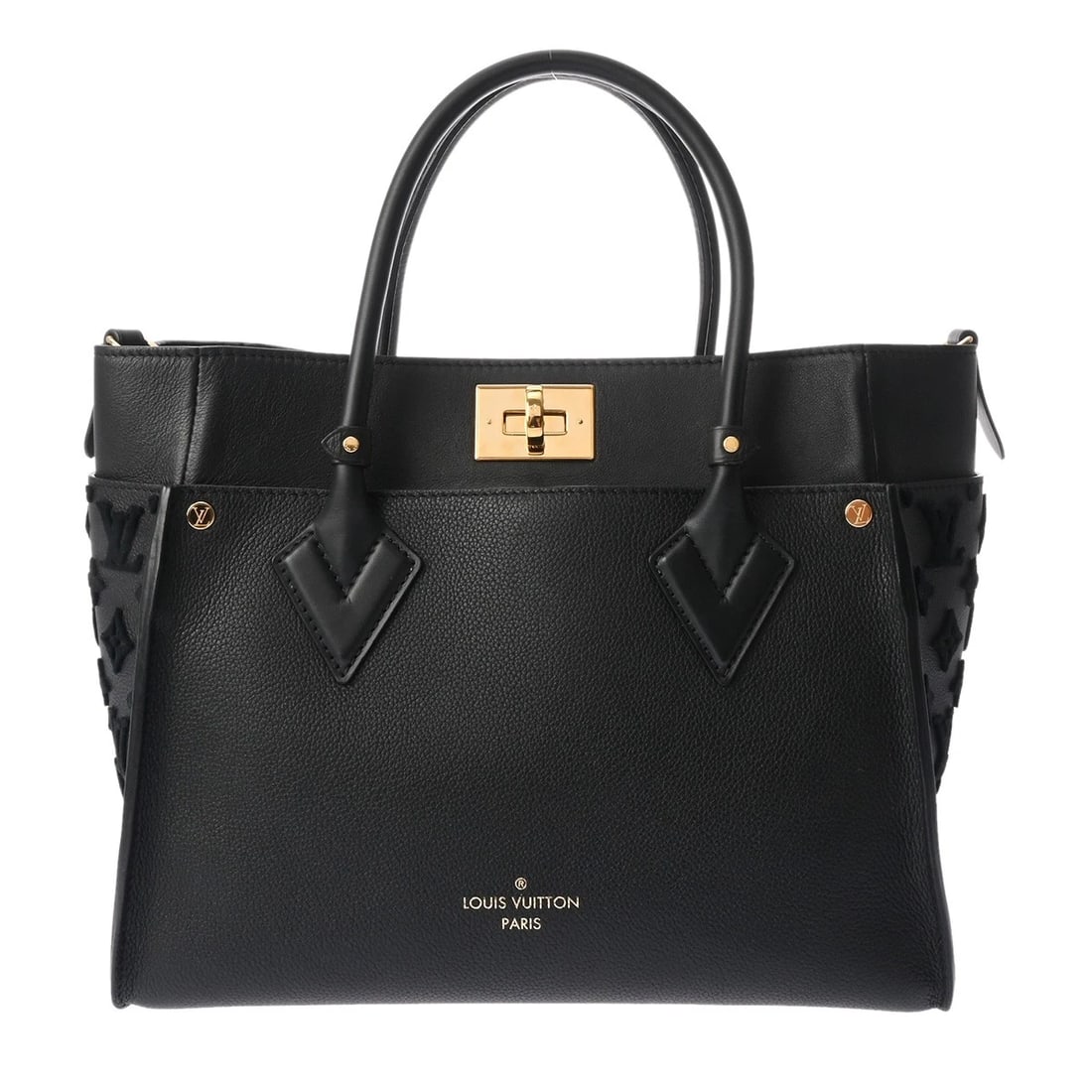 LOUIS VUITTON MM 2WAY NOIR HANDBAG: LOUIS VUITTON MM 2WAY Noir Handbag Brand: LOUIS VUITTON Type/Style: Handbag Material: Calf leather/Monogram tufted Color: Noir Size: H:about 9.6inch W:about 12.0inch D:about 5.1inch Accessories: N