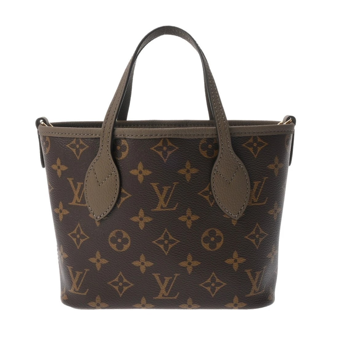 LOUIS VUITTON NEVERFULL INSIDE MONOGRAM CANVAS: LOUIS VUITTON Neverfull Inside Monogram canvas Brand: LOUIS VUITTON Type/Style: Handbag Material: Monogram canvas Color: Dark Fango ? Gold Metal Size: H:about 6.5inch W:about 7.5inch (Bottom) D:about
