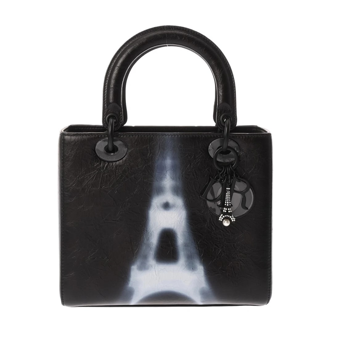 DIOR MEDIUM BAG BLACK HANDBAG: Dior Medium Bag black Handbag Brand: Dior Type/Style: Handbag Material: Crinkled calfskin Color: black ? Black Metal Size: H:about 8.1inch W:about 9.3inch D:about 4.7inch Accessories: None