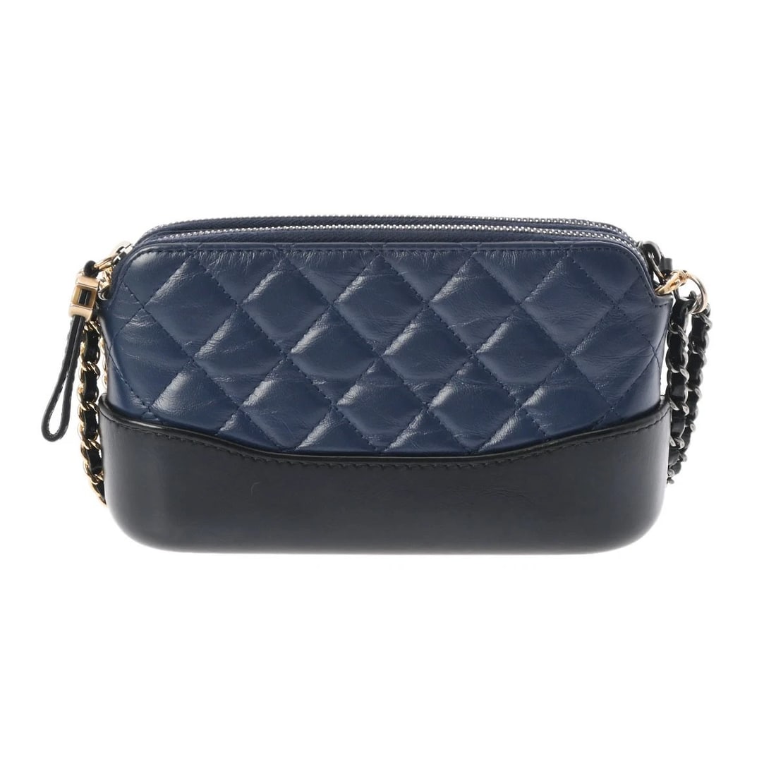 CHANEL CHAIN WALLET GABRIEL BLACK / BLUE SHOULDER BAG: CHANEL Chain Wallet Gabriel Black / blue Shoulder Bag Brand: CHANEL Type/Style: Shoulder Bag Material: Aged calfskin Color: Black / blue ? Gold / Silver Metal Size: H:about 4.3inch W:about 7.3inch