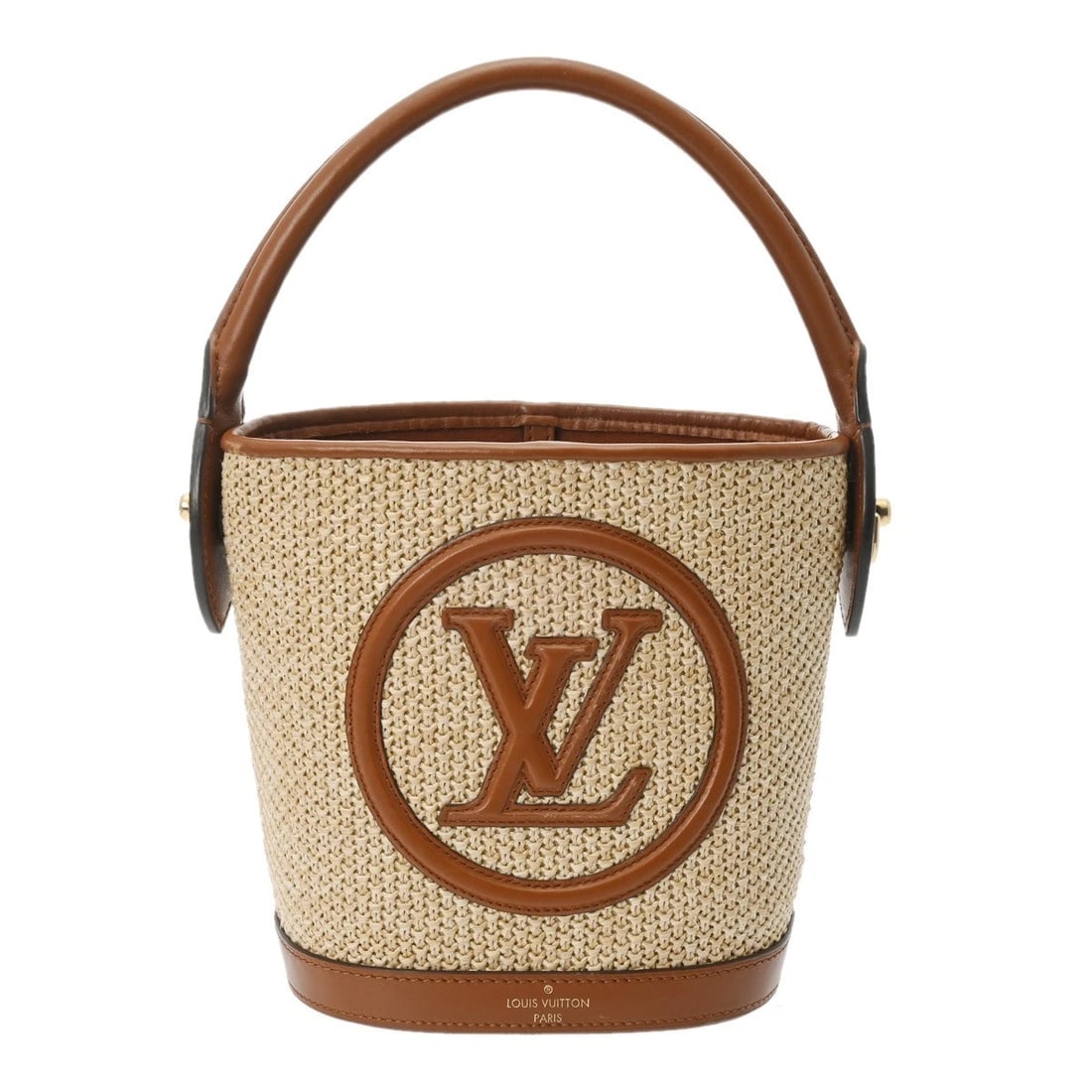 LOUIS VUITTON PETIT BUCKET SPRING Y RAFFIA CARAMEL: LOUIS VUITTON Petit bucket Spring y Raffia caramel Brand: LOUIS VUITTON Type/Style: Handbag Material: Raffia Color: caramel ? Gold Metal Size: H:about 7.3inch W:about 6.5inch (Bottom) D:about 5.3inch 