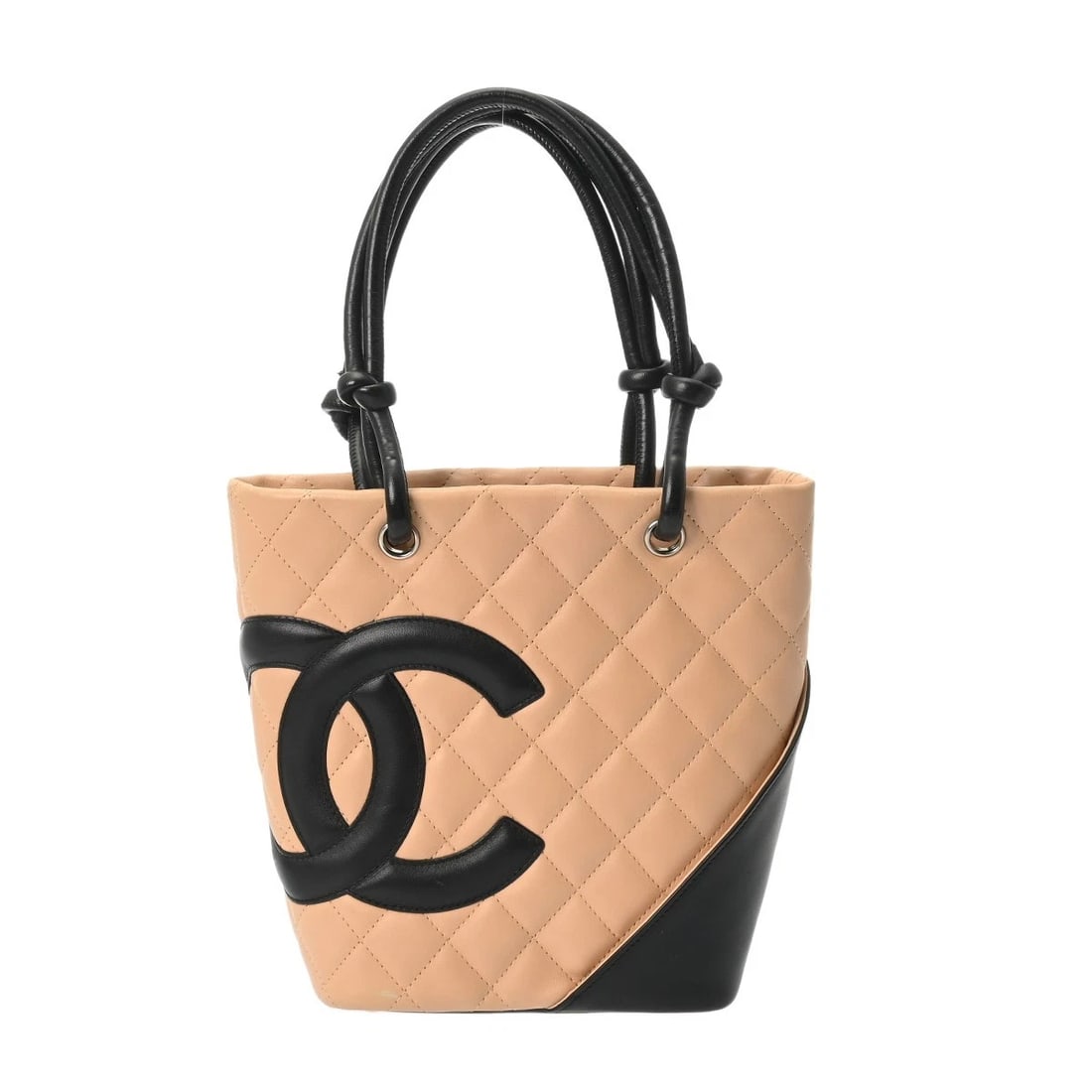 CHANEL TOTE BAG SMALL CAMBON BEIGE / BLACK 2WAY BAG: CHANEL Tote Bag Small Cambon Beige / black 2WAY bag Brand: CHANEL Type/Style: 2WAY bag Material: Calfskin Color: Beige / black ? SilverMetal Size: H:about 7.7inch W:about 5.9inch (Bottom) D:about 3.7i